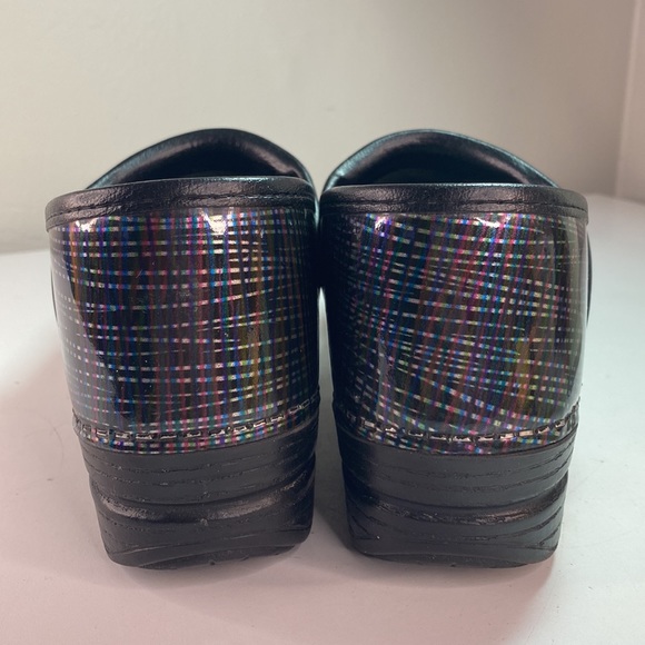 Dansko Multicolor Metallic Stripes Patent Professional Clogs - Picture 5 of 10